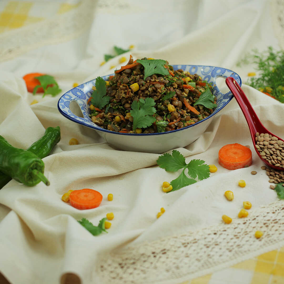 Bulgurlu Yeşil Mercimek Salatası resmi